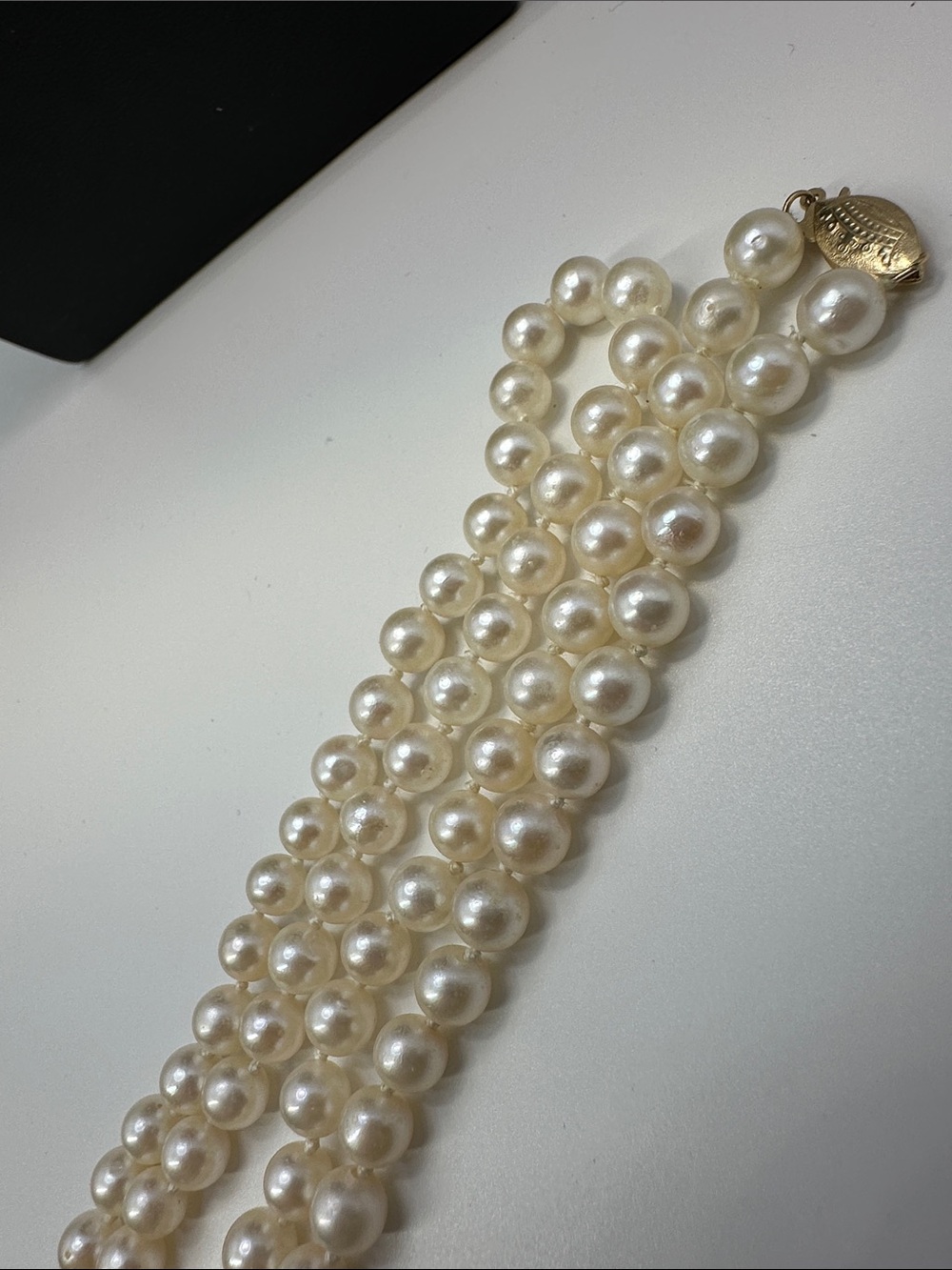 14k Gold Imperial Pearl Syndicate Genuine Pearl Necklace 19” Crown Clasp Akoya? - Picture 16 of 17